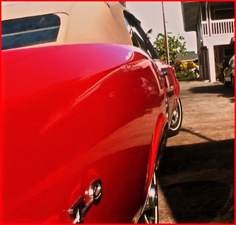 Red Pontiac GTO protected by MIRROR HARD Superglaze™